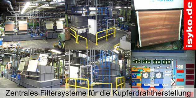 Zentrales Filtersystem für die Kupferdrahtherstellung